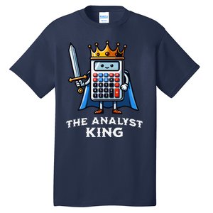 Data Financial Analyst King Funny Illustration Calculator Tall T-Shirt