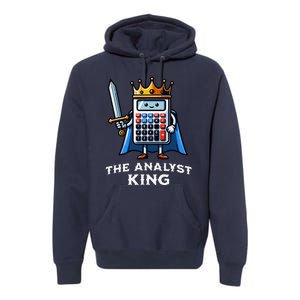 Data Financial Analyst King Funny Illustration Calculator Premium Hoodie