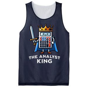 Data Financial Analyst King Funny Illustration Calculator Mesh Reversible Basketball Jersey Tank