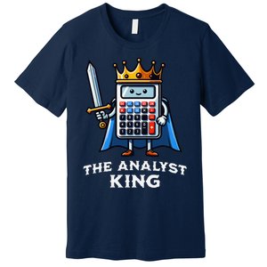 Data Financial Analyst King Funny Illustration Calculator Premium T-Shirt