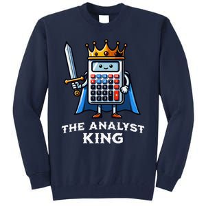 Data Financial Analyst King Funny Illustration Calculator Tall Sweatshirt