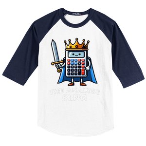 Data Financial Analyst King Funny Illustration Calculator Baseball Sleeve Shirt