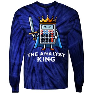 Data Financial Analyst King Funny Illustration Calculator Tie-Dye Long Sleeve Shirt