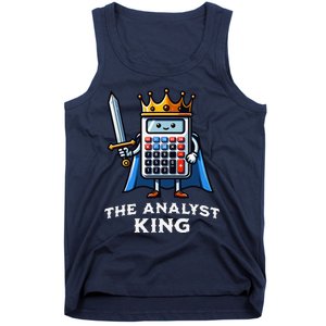 Data Financial Analyst King Funny Illustration Calculator Tank Top