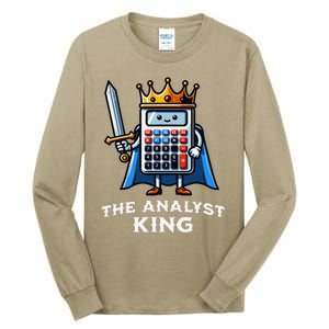 Data Financial Analyst King Funny Illustration Calculator Tall Long Sleeve T-Shirt