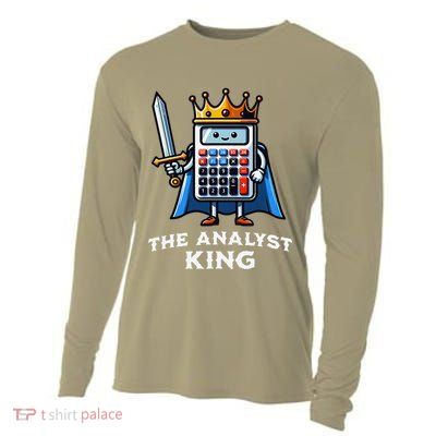 Data Financial Analyst King Funny Illustration Calculator Cooling Performance Long Sleeve Crew