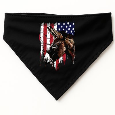 Donkey Farmer American Flag USA Donkey USA-Made Doggie Bandana