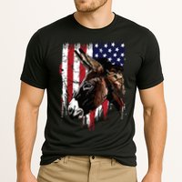 Donkey Farmer American Flag USA Donkey Cooling Performance Crew T-Shirt
