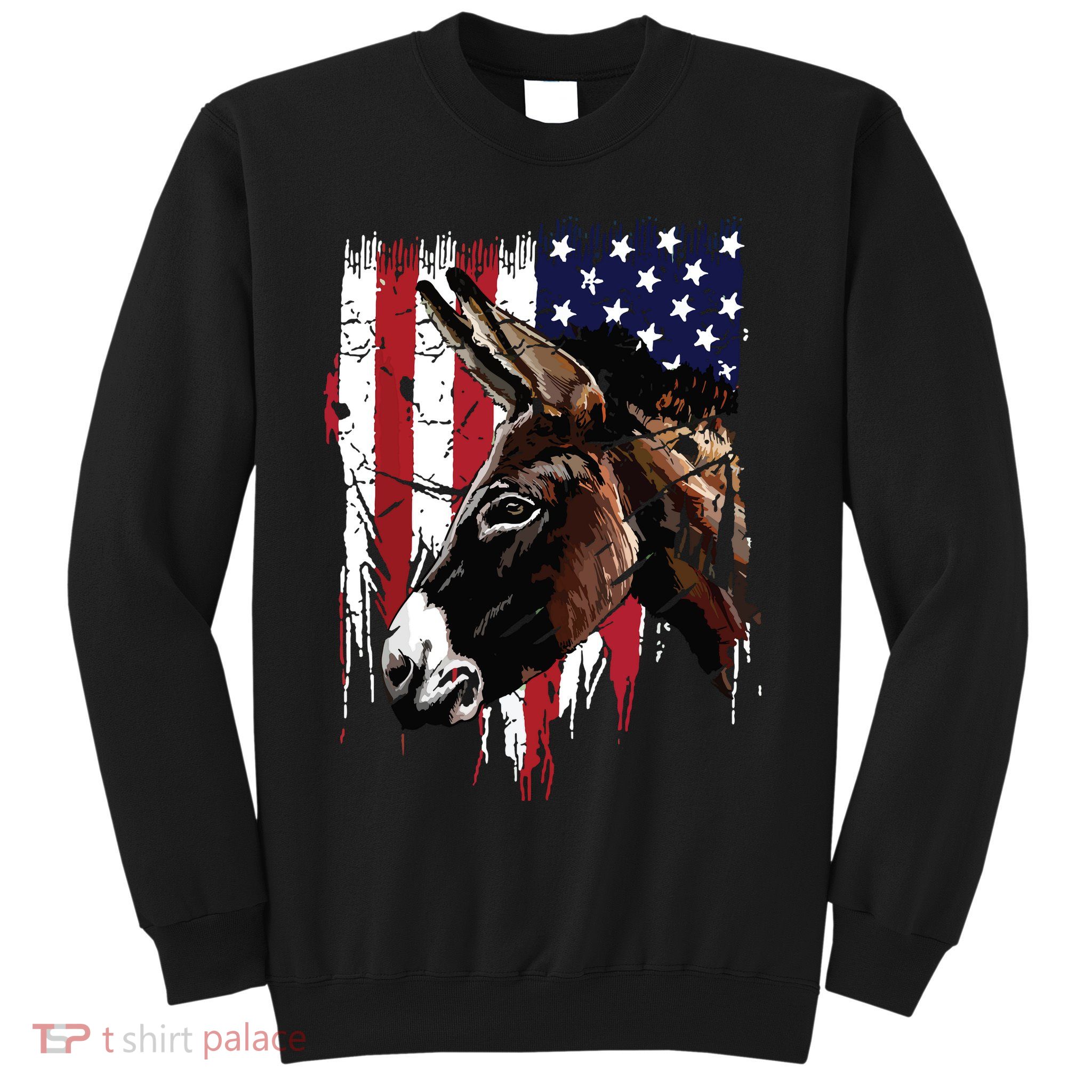 Donkey Farmer American Flag USA Donkey Sweatshirt