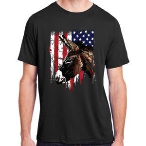 Donkey Farmer American Flag USA Donkey Adult ChromaSoft Performance T-Shirt