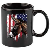 Donkey Farmer American Flag USA Donkey 11oz C Handle Ceramic Mug