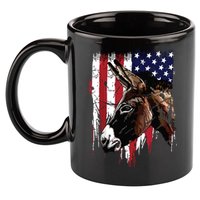 Donkey Farmer American Flag USA Donkey 11oz C Handle Ceramic Mug