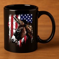 Donkey Farmer American Flag USA Donkey 11oz C Handle Ceramic Mug