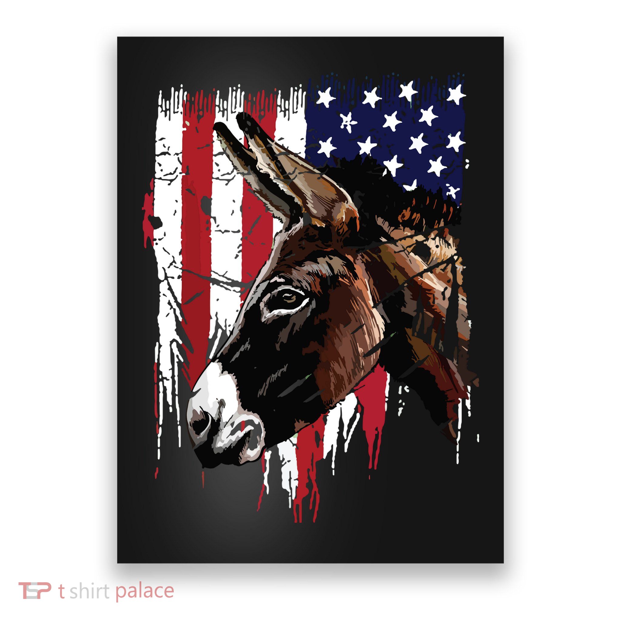 Donkey Farmer American Flag USA Donkey Poster