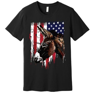 Donkey Farmer American Flag USA Donkey Premium T-Shirt