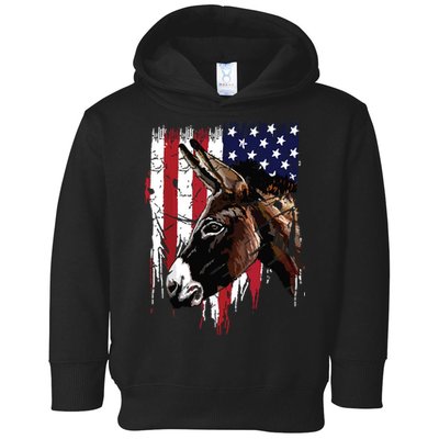 Donkey Farmer American Flag USA Donkey Toddler Hoodie