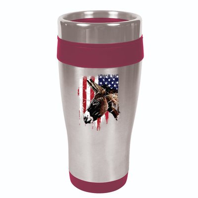 Donkey Farmer American Flag USA Donkey 16oz Travel Tumbler