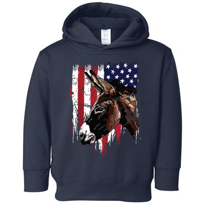 Donkey Farmer American Flag USA Donkey Toddler Hoodie