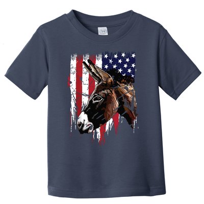 Donkey Farmer American Flag USA Donkey Toddler T-Shirt