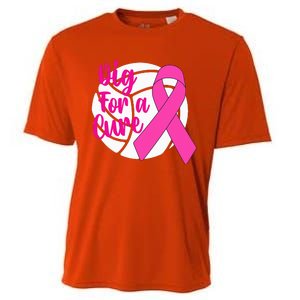 Dig For A Cure Breast Cancer Awareness Volleyball Pink Out Cooling Performance Crew T-Shirt