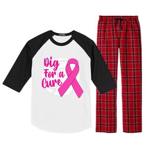 Dig For A Cure Breast Cancer Awareness Volleyball Pink Out Raglan Sleeve Pajama Set