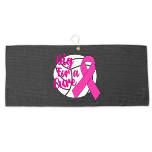 Dig For A Cure Breast Cancer Awareness Volleyball Pink Out Large Microfiber Waffle Golf Towel