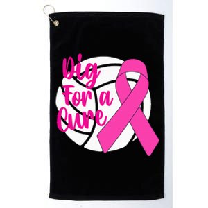 Dig For A Cure Breast Cancer Awareness Volleyball Pink Out Platinum Collection Golf Towel