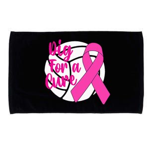 Dig For A Cure Breast Cancer Awareness Volleyball Pink Out Microfiber Hand Towel