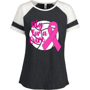 Dig For A Cure Breast Cancer Awareness Volleyball Pink Out Enza Ladies Jersey Colorblock Tee