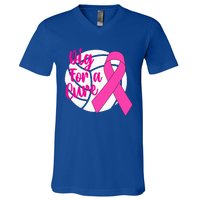 Dig For A Cure Breast Cancer Awareness Volleyball Pink Out V-Neck T-Shirt