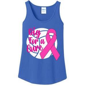 Dig For A Cure Breast Cancer Awareness Volleyball Pink Out Ladies Essential Tank