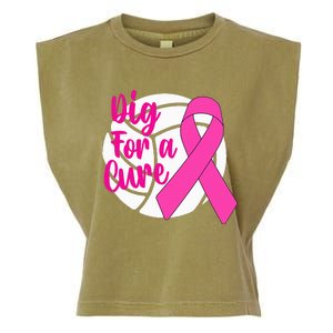 Dig For A Cure Breast Cancer Awareness Volleyball Pink Out Garment-Dyed Women's Muscle Tee