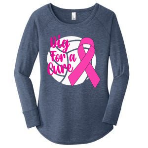 Dig For A Cure Breast Cancer Awareness Volleyball Pink Out Women's Perfect Tri Tunic Long Sleeve Shirt