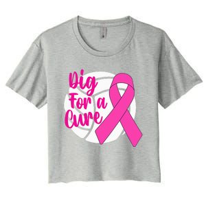 Dig For A Cure Breast Cancer Awareness Volleyball Pink Out Women's Crop Top Tee