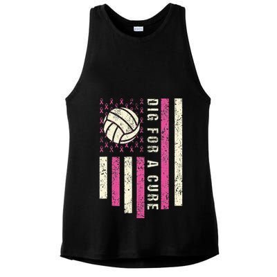 Dig For A Cure Breast Volleyball Ladies PosiCharge Tri-Blend Wicking Tank
