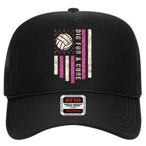 Dig For A Cure Breast Volleyball High Crown Mesh Back Trucker Hat