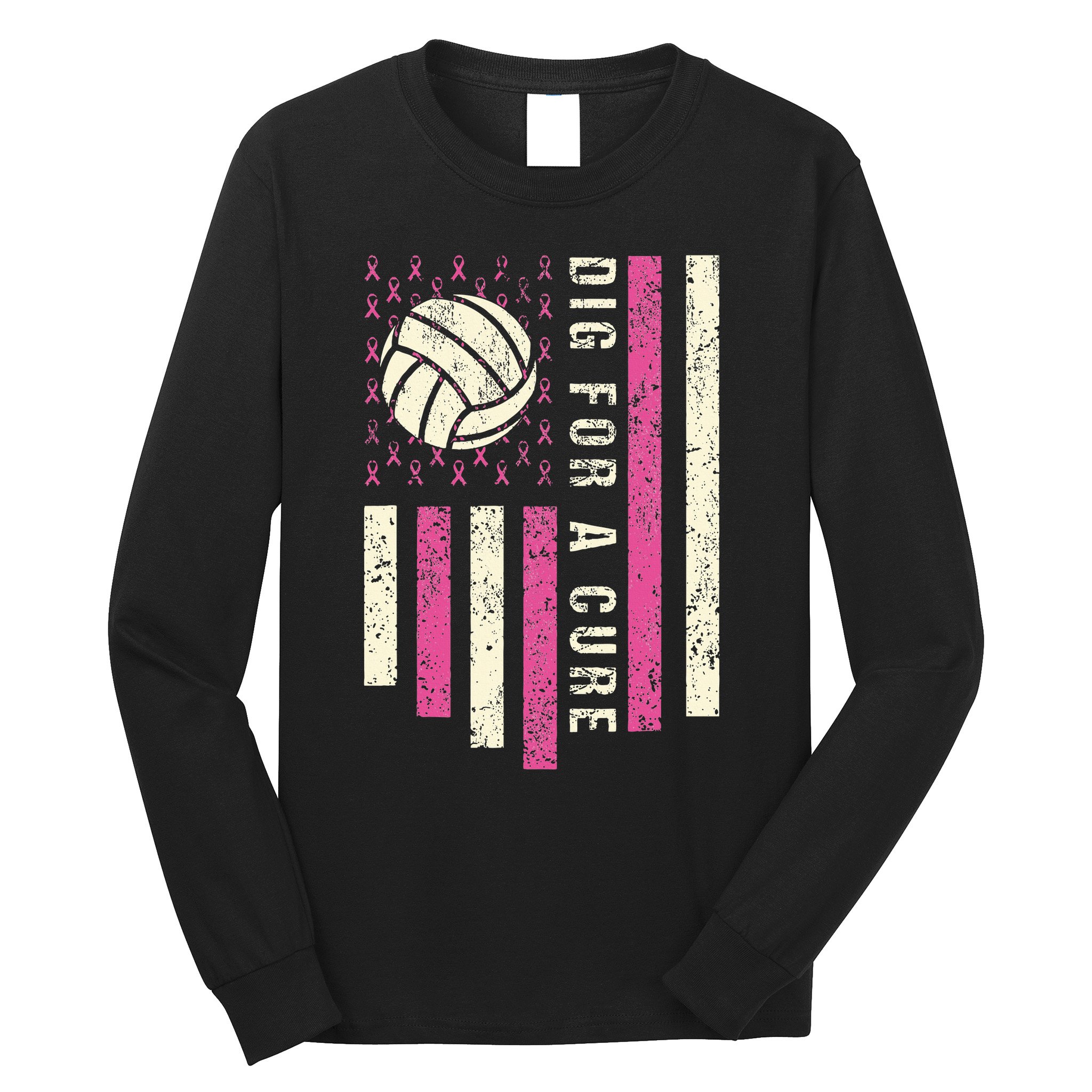 Dig For A Cure Breast Volleyball Long Sleeve Shirt