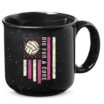 Dig For A Cure Breast Volleyball 15oz Campfire Ceramic Mug