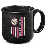 Dig For A Cure Breast Volleyball 15oz Campfire Ceramic Mug