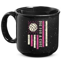 Dig For A Cure Breast Volleyball 15oz Campfire Ceramic Mug