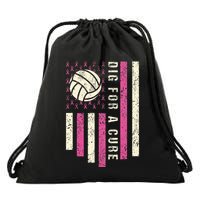 Dig For A Cure Breast Volleyball Drawstring Bag
