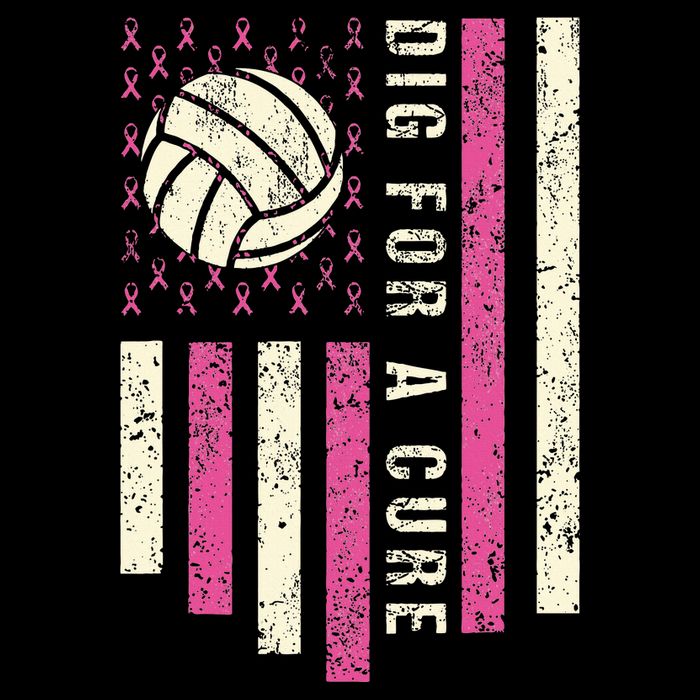 Dig For A Cure Breast Volleyball Drawstring Bag