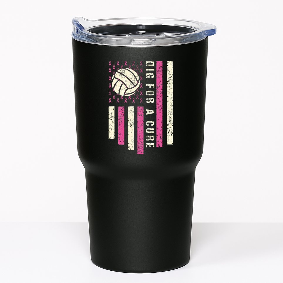 Dig For A Cure Breast Volleyball Tumbler