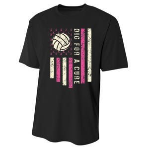 Dig For A Cure Breast Volleyball Performance Sprint T-Shirt