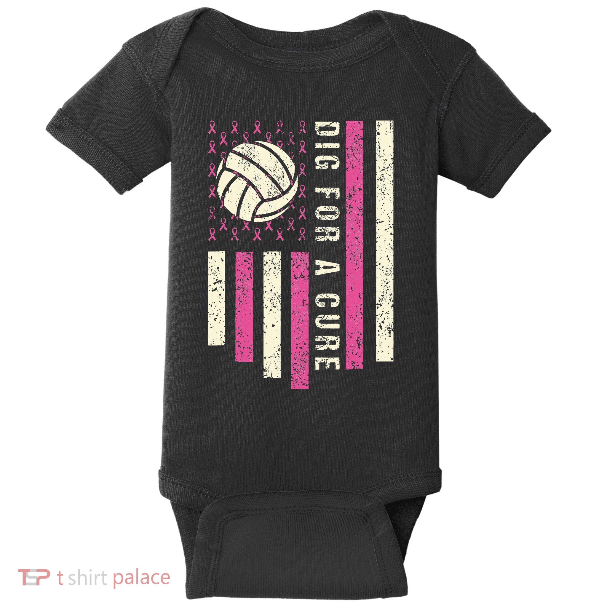 Dig For A Cure Breast Volleyball Baby Bodysuit