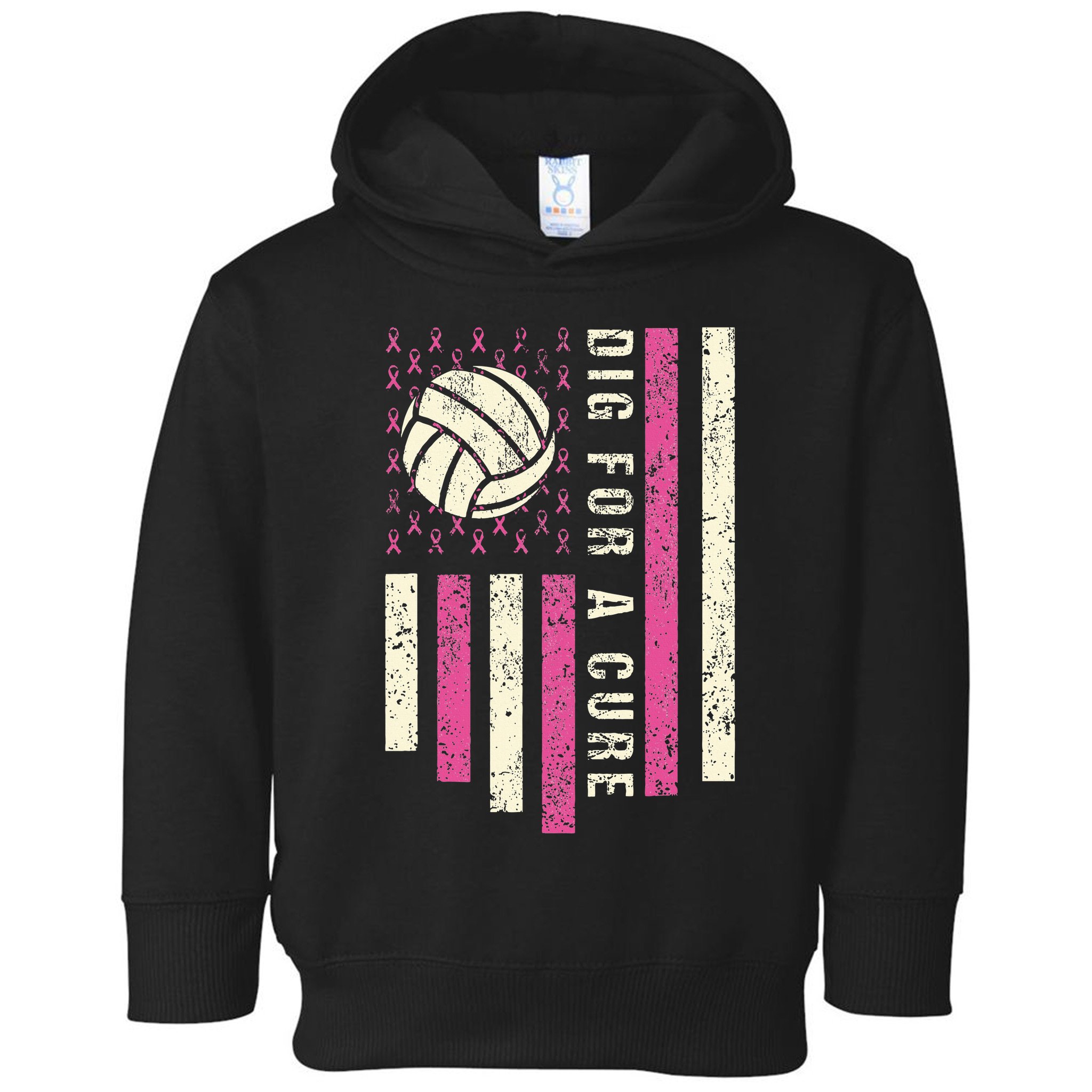 Dig For A Cure Breast Volleyball Toddler Hoodie