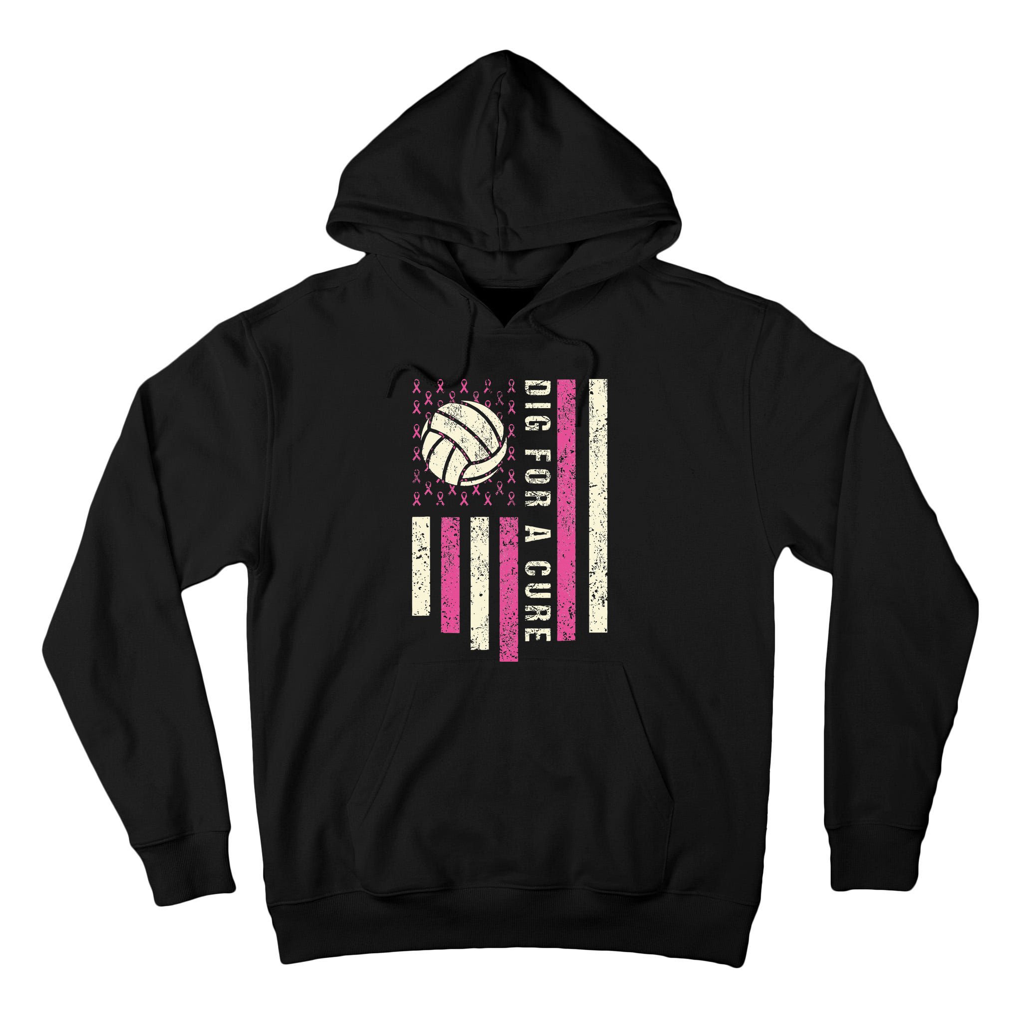 Dig For A Cure Breast Volleyball Tall Hoodie