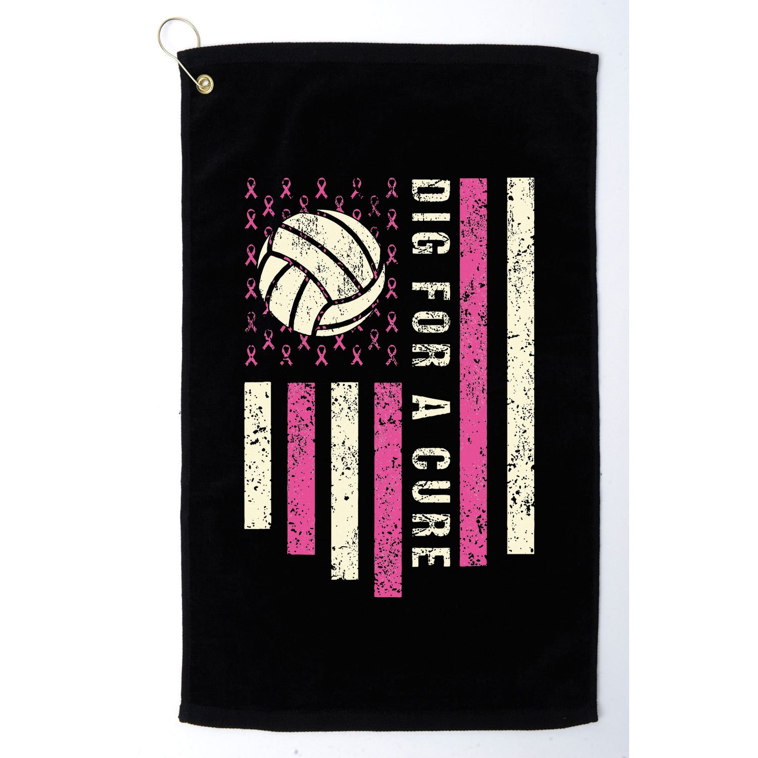 Dig For A Cure Breast Volleyball Golf Towel