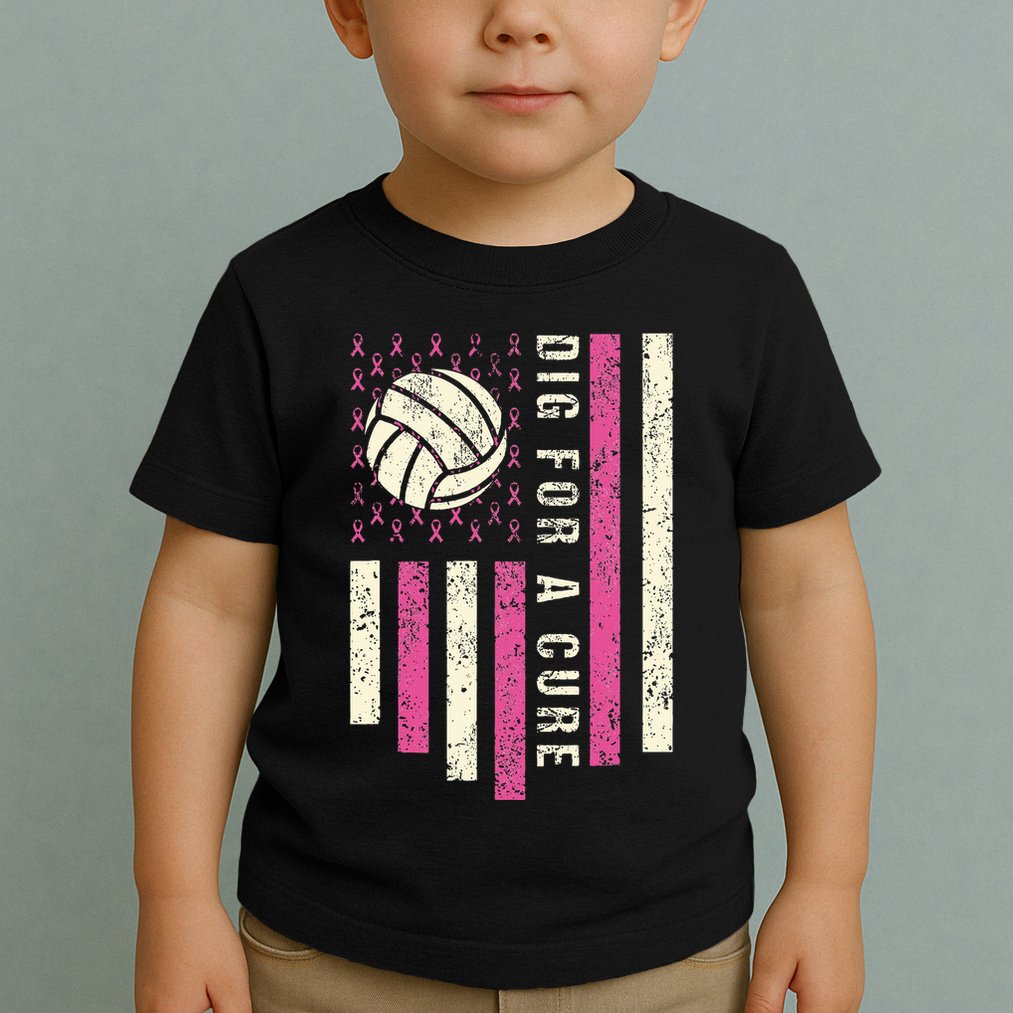 Dig For A Cure Breast Volleyball Toddler T-Shirt