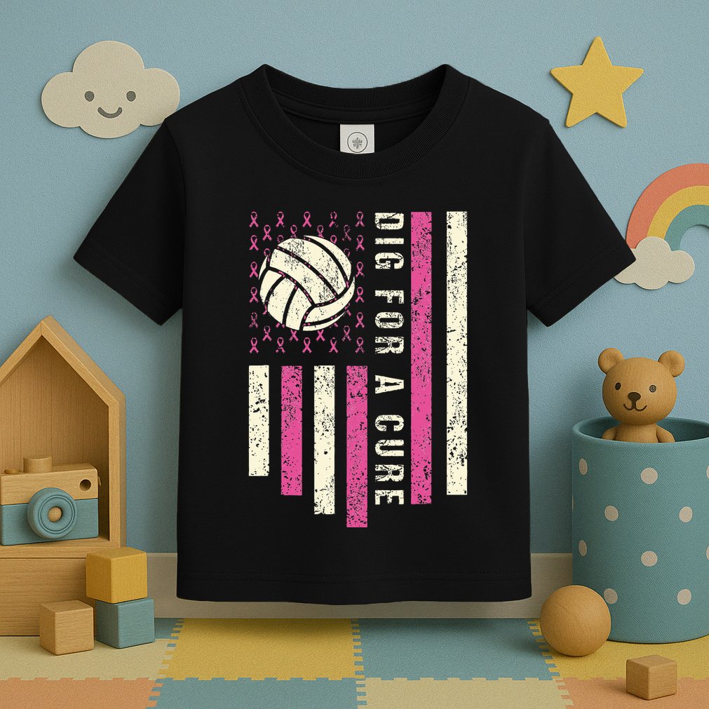 Dig For A Cure Breast Volleyball Toddler T-Shirt